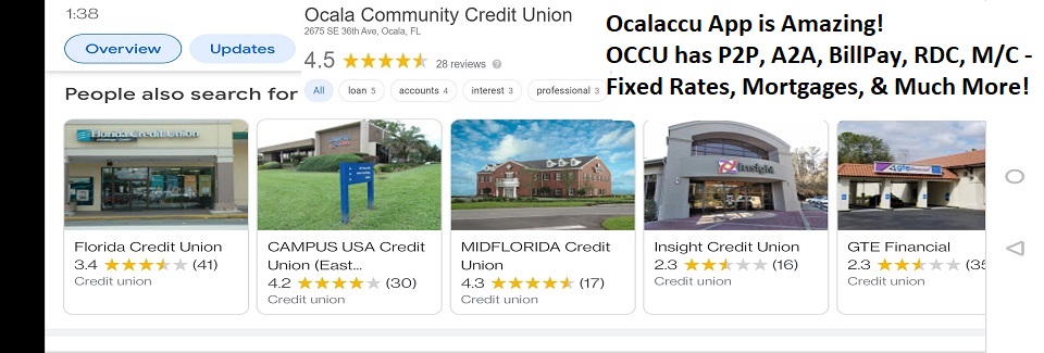 02-09-2021 Google Ratings - Marion County Credit Union Branches w OCCU