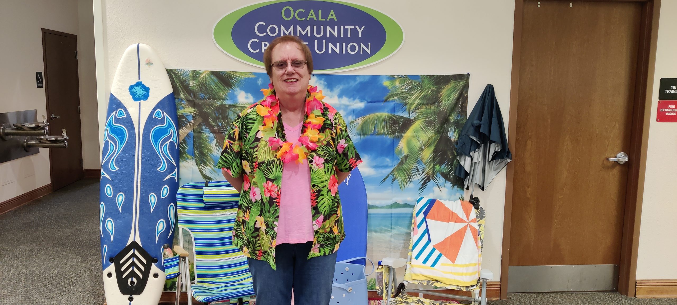 Supervisory Committee Member, Nancy, Celebrating 70 Years w/Beach Party Cookout